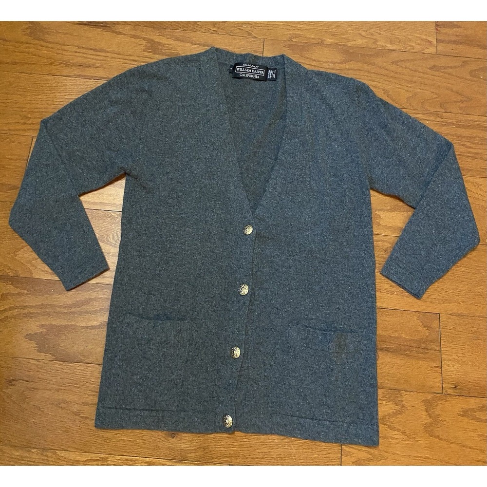 Randall Roy for wILLIAM KASPER 100% Cashmere Sweater Golf Beautiful Buttons S‎